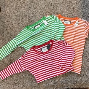 Abercrombie Stripe Knit Top Bundle Red Green Size Large